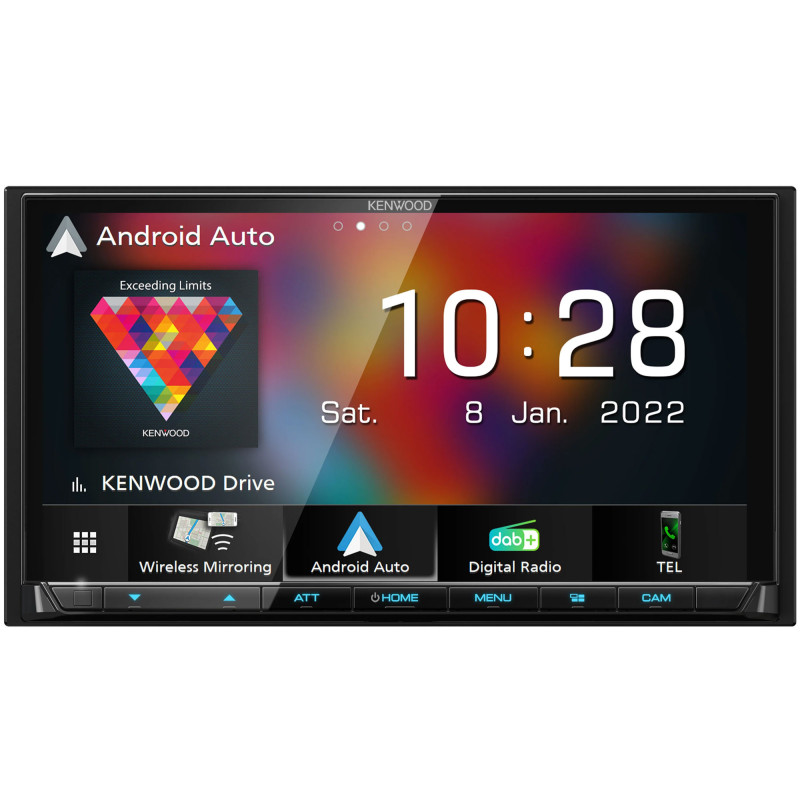 Kenwood DMX8021DABS 2 DIN Fejegység, CarPlay Wifi, Android Auto Wifi
