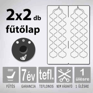 KIYO teflonszálas beépíthető ülésfűtés 1 ülésre 3 fokozatú nyomógombbal