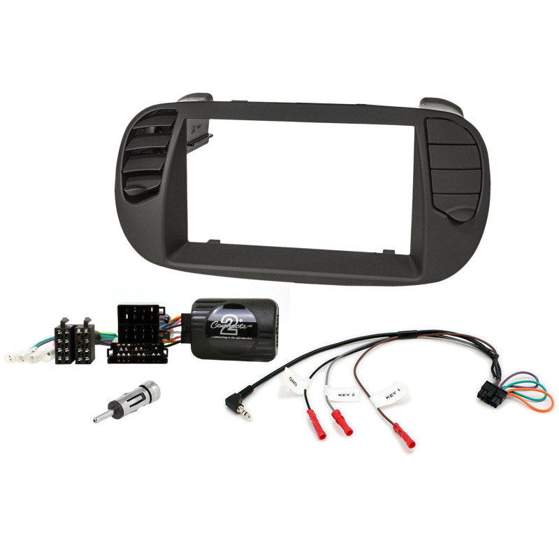 Fiat 500 2 DIN fejegység extra beépít? szett