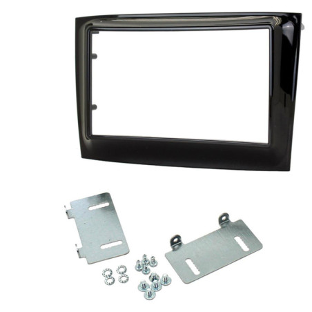 Fiat Doblo 2 DIN autórádió beszerel? keret, Zongoralakk fekete (RAM-40.499.2)