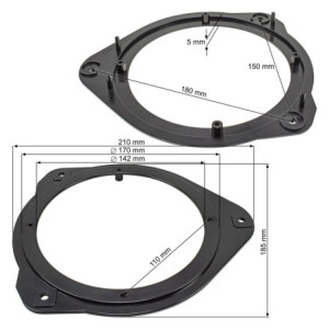 Audi A1, A3, A5 hangszóró beépítõ keret, 165mm (RAM-20.668/K)
