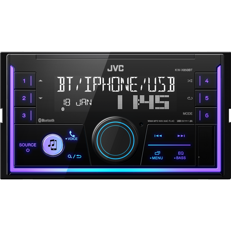 JVC KW-X850BT 2 DIN méretû Bluetooth autórádió