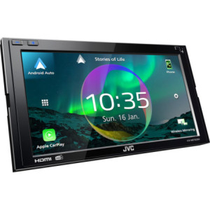 JVC KW-M875DBW 2 DIN/6,8" érintõképernyõs autósmultimédia, DAB+/FM, Wifis Apple CarPlay / Android Auto, 4 kamera