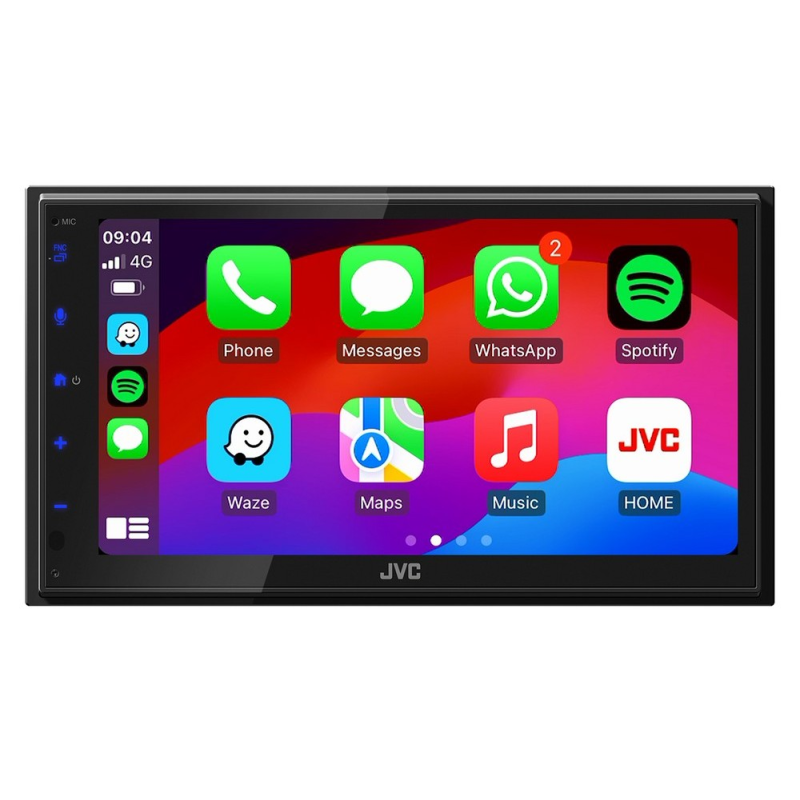 JVC KW-M695DBW Apple CarPlay és Android Auto, DAB+/FM rádió, Bluetooth és prémium hangzású 2 DIN autós multimédia