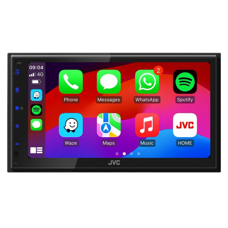JVC KW-M695DBW Apple CarPlay és Android Auto, DAB+/FM rádió, Bluetooth és prémium hangzású 2 DIN autós multimédia