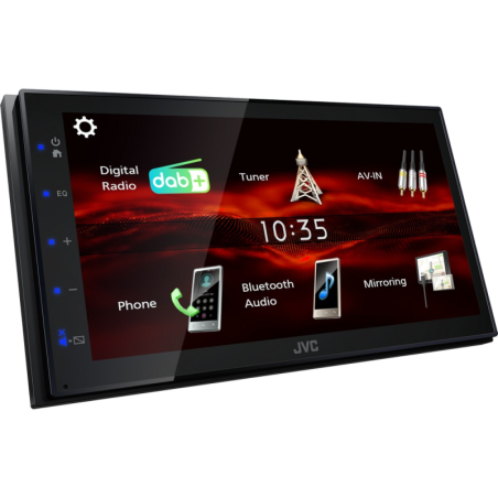 JVC KW-M180DBT Autós 2 DIN méretû multimédia központ, Android tükrözéssel, Bluetooth, DAB+/FM rádió, USB...