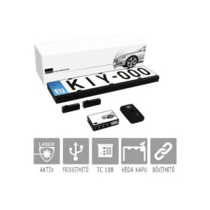 KIYO ULTIMATE AP 2 GPS: Lézerblokkoló 2 db rendszámtábla keretbe épített GYORSCSATLAKOZÓS szenzorral , GPS adatbázissal