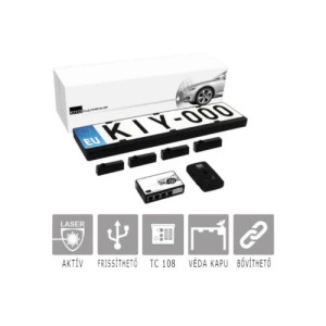 KIYO ULTIMATE AP 4 GPS komplett traffipaxvédelm: blokkoló 4db rendszámkertbe épített szenzor, GPS adatbázis, gyorscsatlakozó